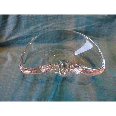 steuben  clear  glass single slot  ashtray