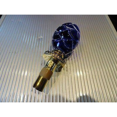 Faberge Emerald Blue Crystal Pine Cone Bottle Stopper in Orginal Box