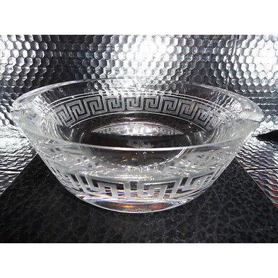 Versace Rosenthal  Studio Line Crystal Ashtray measures 6.25" diameter new