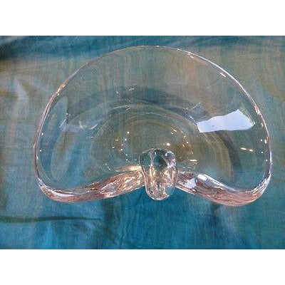steuben  clear  glass single slot  ashtray