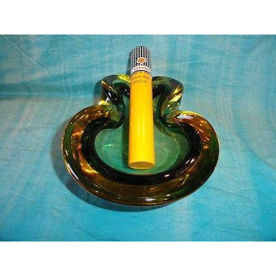 blenko handmade glass single slot cashtray