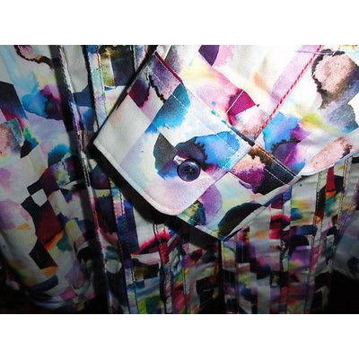 Robert Graham Multicolor Abstract Geometric Print Shirt — Medium