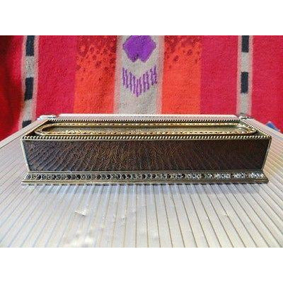 Edgar Berebi Great Expectations Brown Lacquered Pen Tray with Topaz Crystals