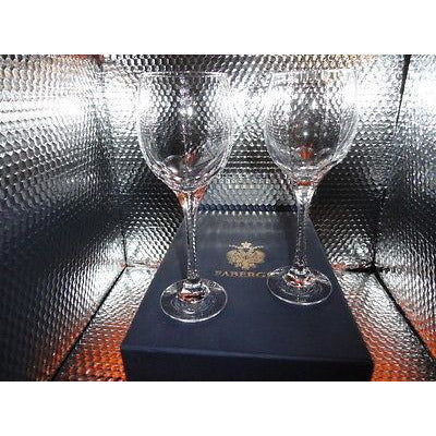 Faberge Bristol Crystal  Glasses in original Faberge box with card