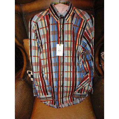Robert Graham Multicolor Madras Plaid Shirt New with Tags — Medium