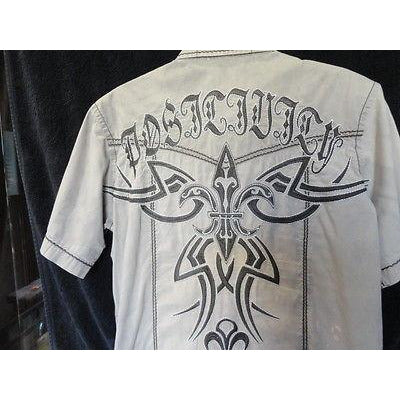 Roar Khaki & Brown  embroidered casual designer shirt Medium