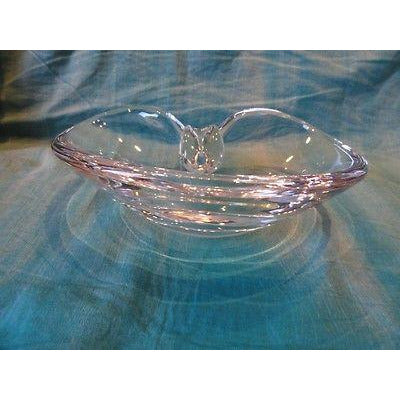 steuben  clear  glass single slot  ashtray