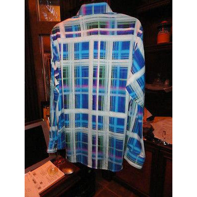 Robert Graham Seattle Blue Fine Stripe Contrast Cuff Shirt — Medium