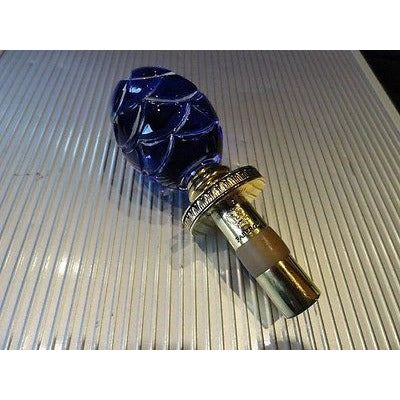 Faberge Emerald Blue Crystal Pine Cone Bottle Stopper in Orginal Box