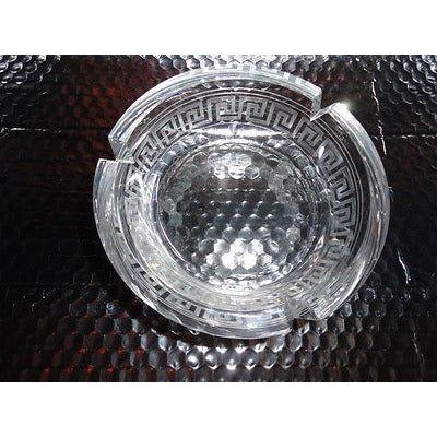Versace Rosenthal  Studio Line Crystal Ashtray measures 6.25" diameter new