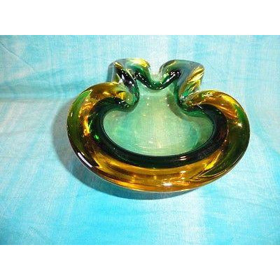blenko handmade glass single slot cashtray
