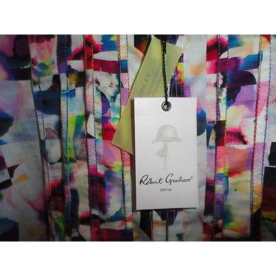 Robert Graham Multicolor Abstract Cubist Print Shirt — Medium