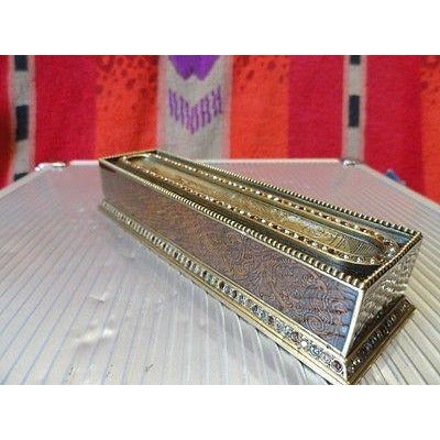 Edgar Berebi Great Expectations Brown Lacquered Pen Tray with Topaz Crystals