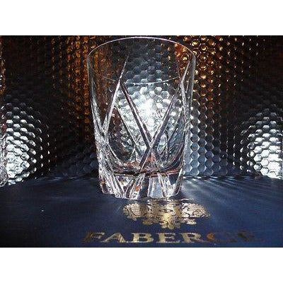 Faberge Atelier Crystal Old Fashion  Glasses set of 4 NIB