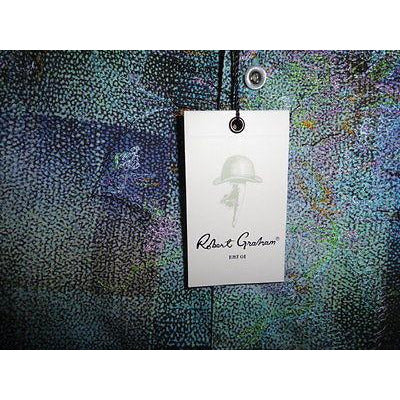 Robert Graham Mate Purple Tonal Embroidered Long Sleeve Shirt — Medium