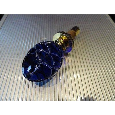 Faberge Emerald Blue Crystal Pine Cone Bottle Stopper in Orginal Box