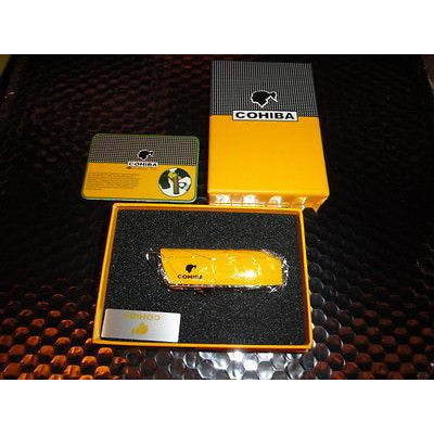 Stainless Steel Dual Blades Cigar Cutter &  Lighter in boxes
