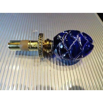 Faberge Emerald Blue Crystal Pine Cone Bottle Stopper in Orginal Box