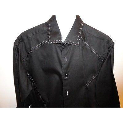 Envy Collection  mens Large slim fit Black casual designer shirt