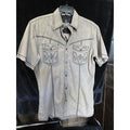 Roar Khaki & Brown  embroidered casual designer shirt Medium