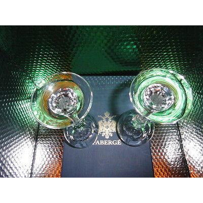 Faberge Bristol Crystal  Glasses in original Faberge box with card