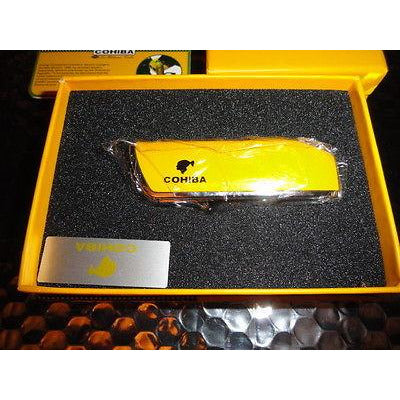 Stainless Steel Dual Blades Cigar Cutter &  Lighter in boxes