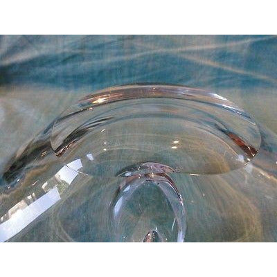 steuben  clear  glass single slot  ashtray