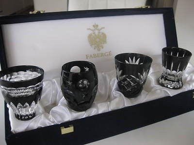 Faberge Black Crystal Shot Glasses