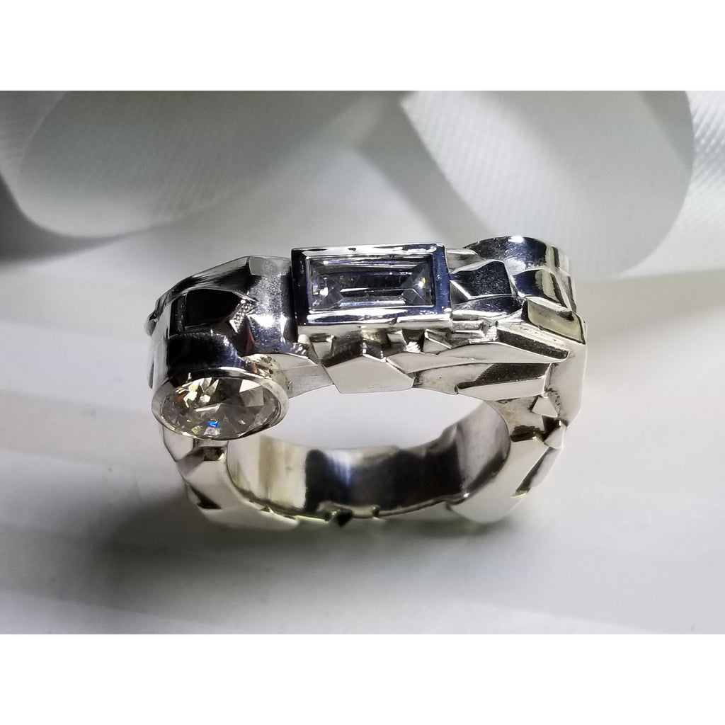 Custom designed "Rock" Solid Silver Ring