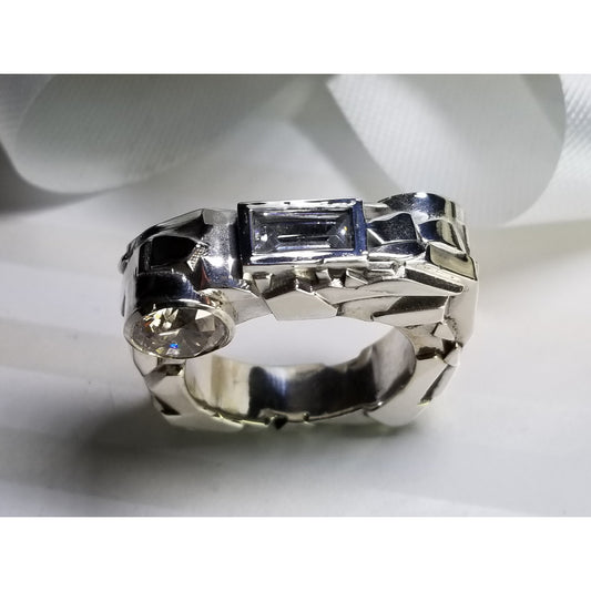 Custom designed "Rock" Solid Silver Ring
