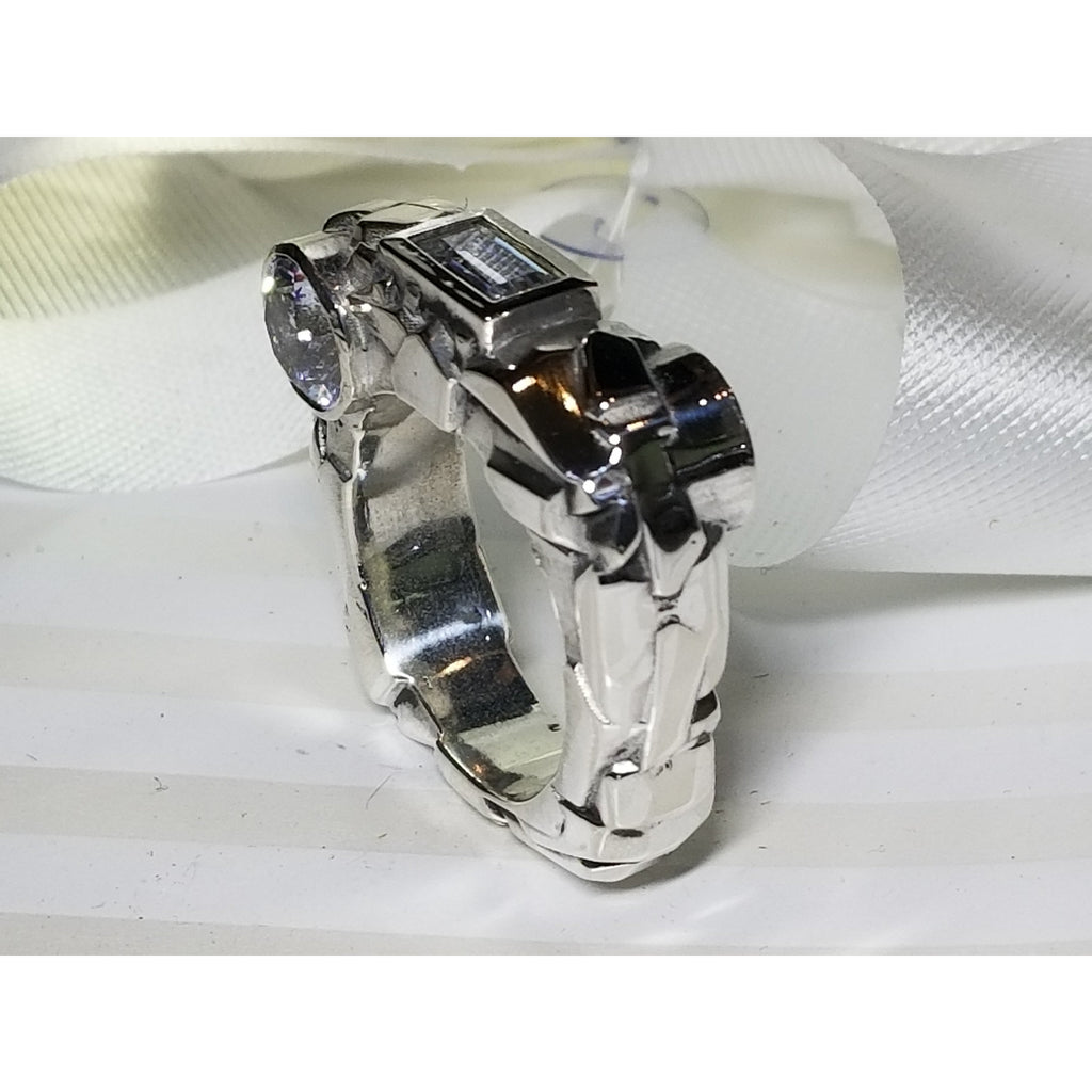 Custom designed "Rock" Solid Silver Ring