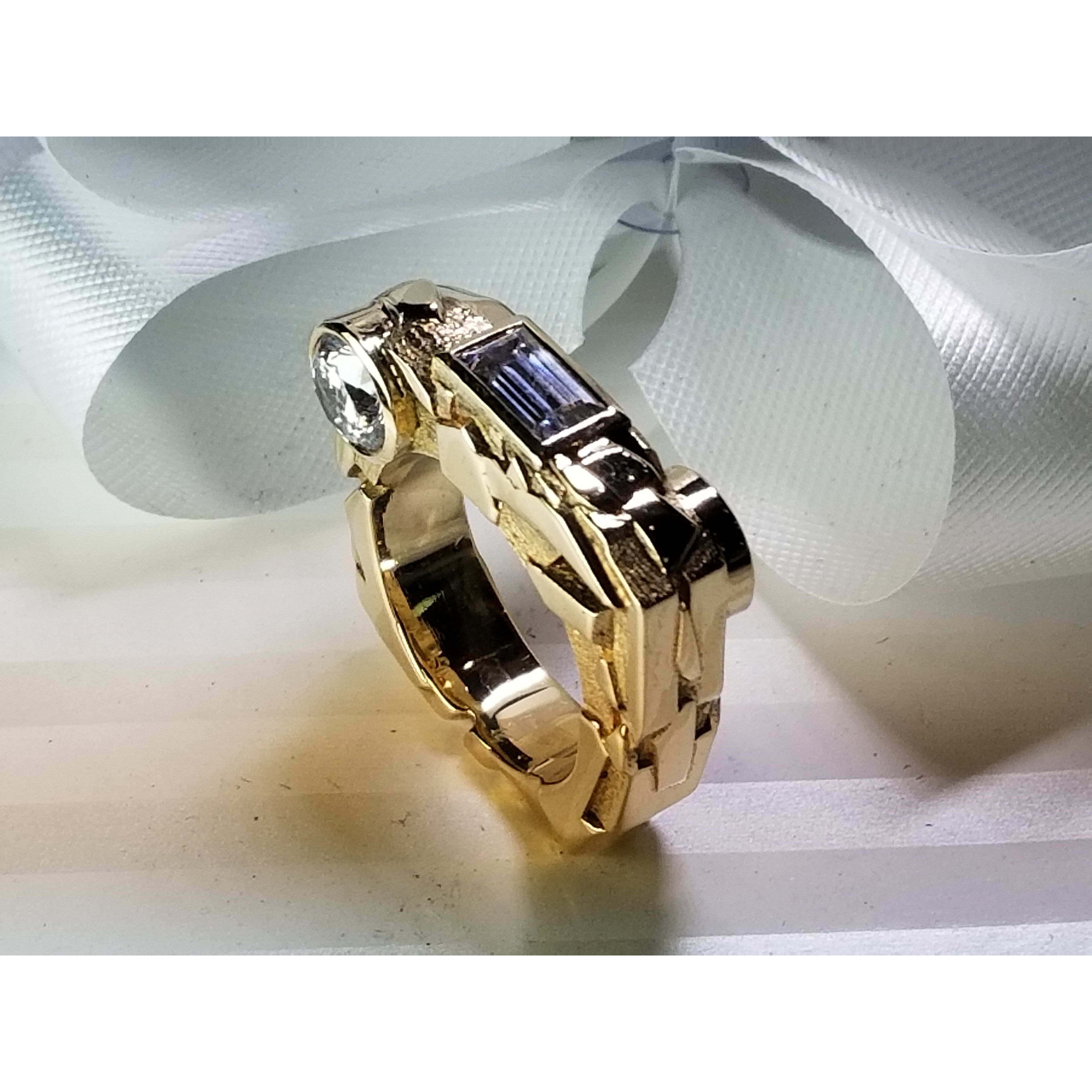 Custom Designed 14K Yellow Gold "Rock" Ring