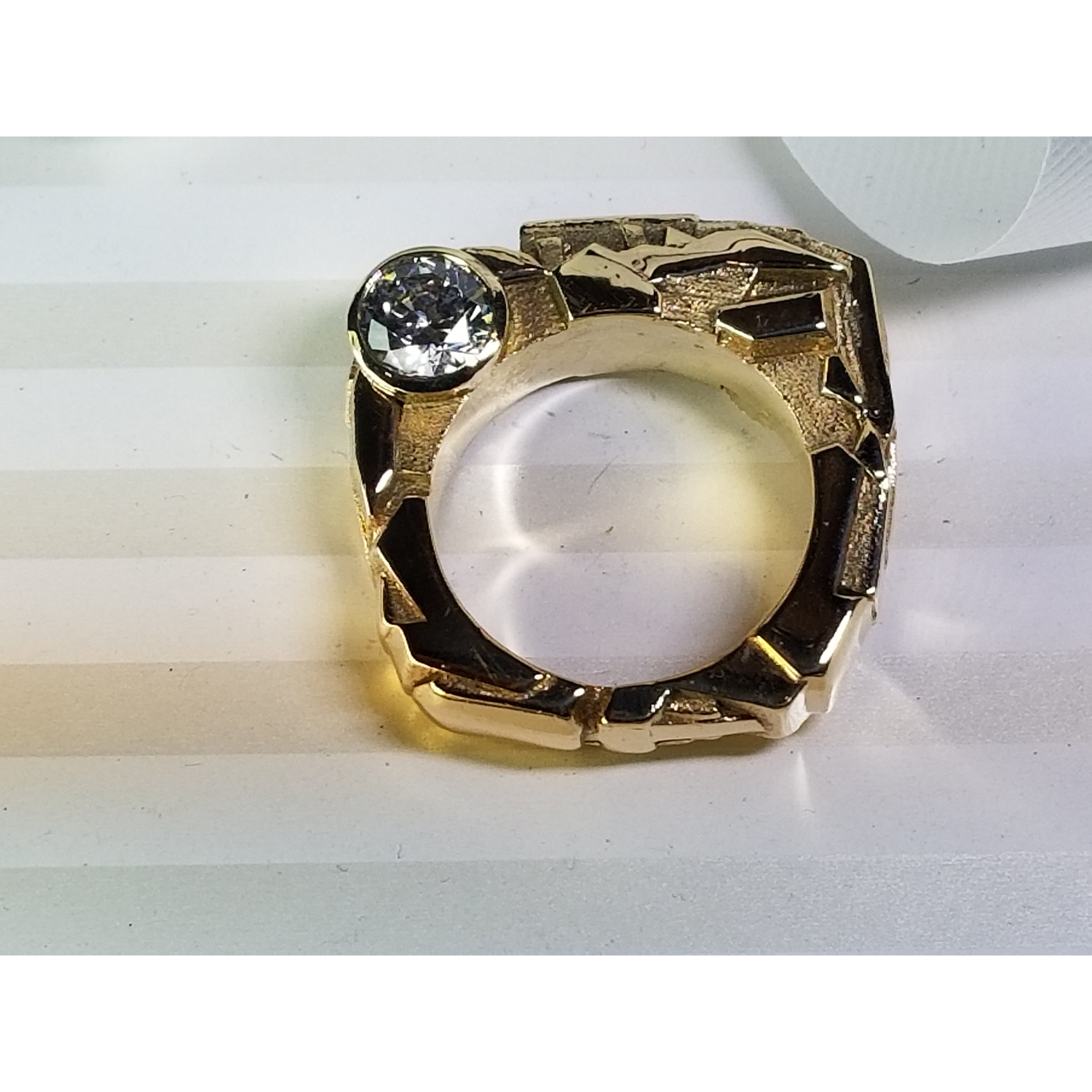 Custom Designed 14K Yellow Gold "Rock" Ring