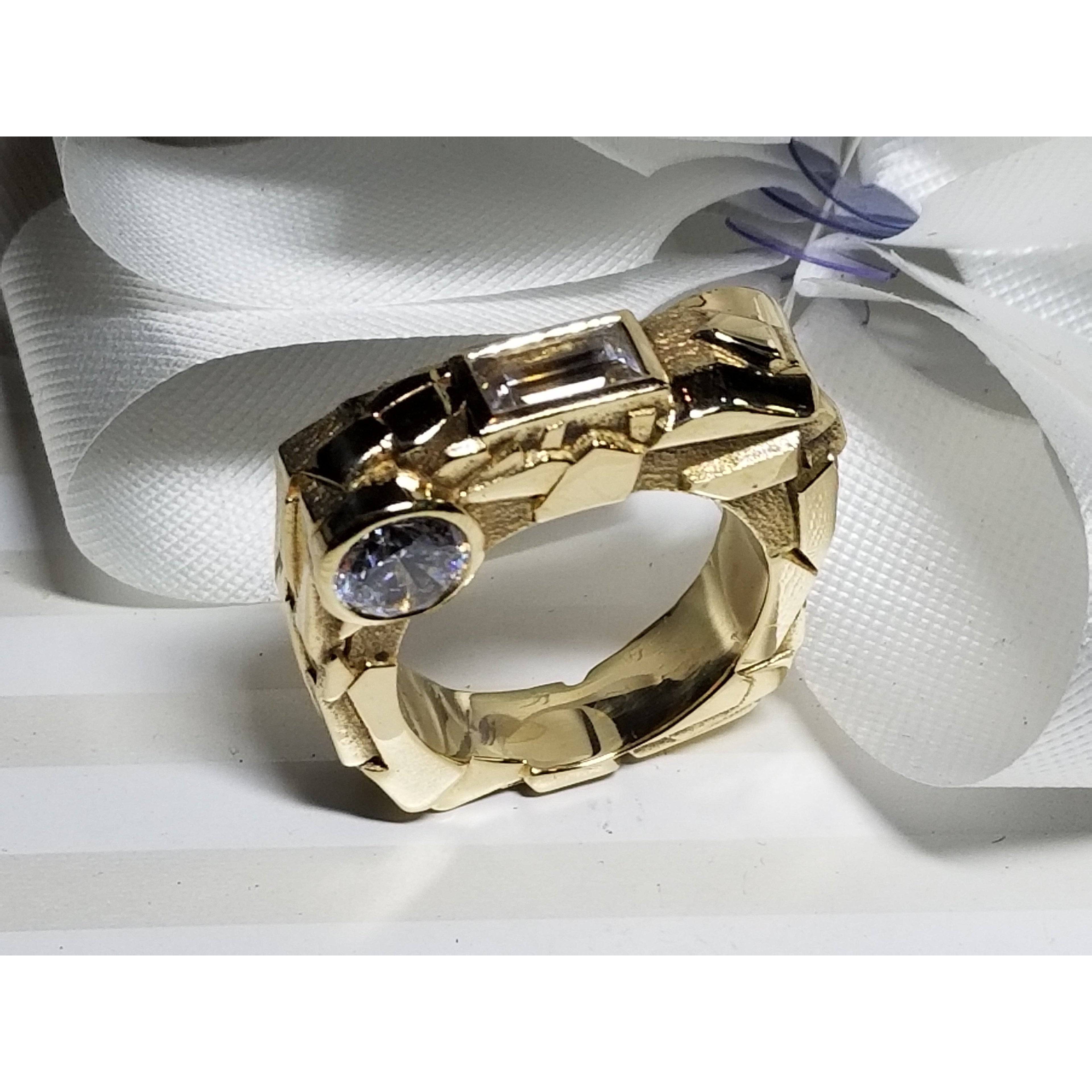 Custom Designed 14K Yellow Gold "Rock" Ring