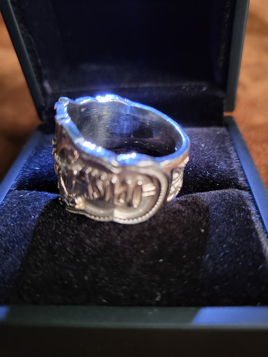 Opus X Custom Logo Silver Ring Size 11