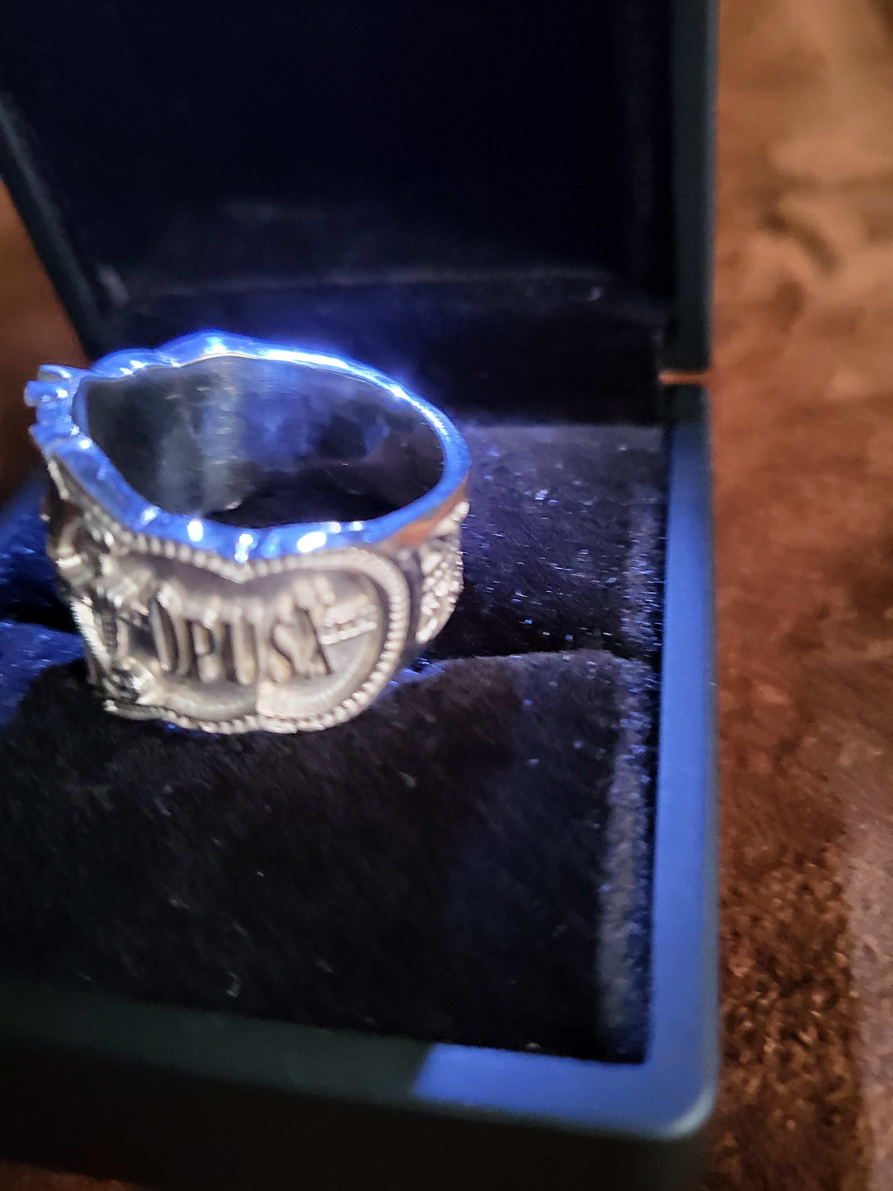 Opus X Custom Logo Silver Ring Size 11