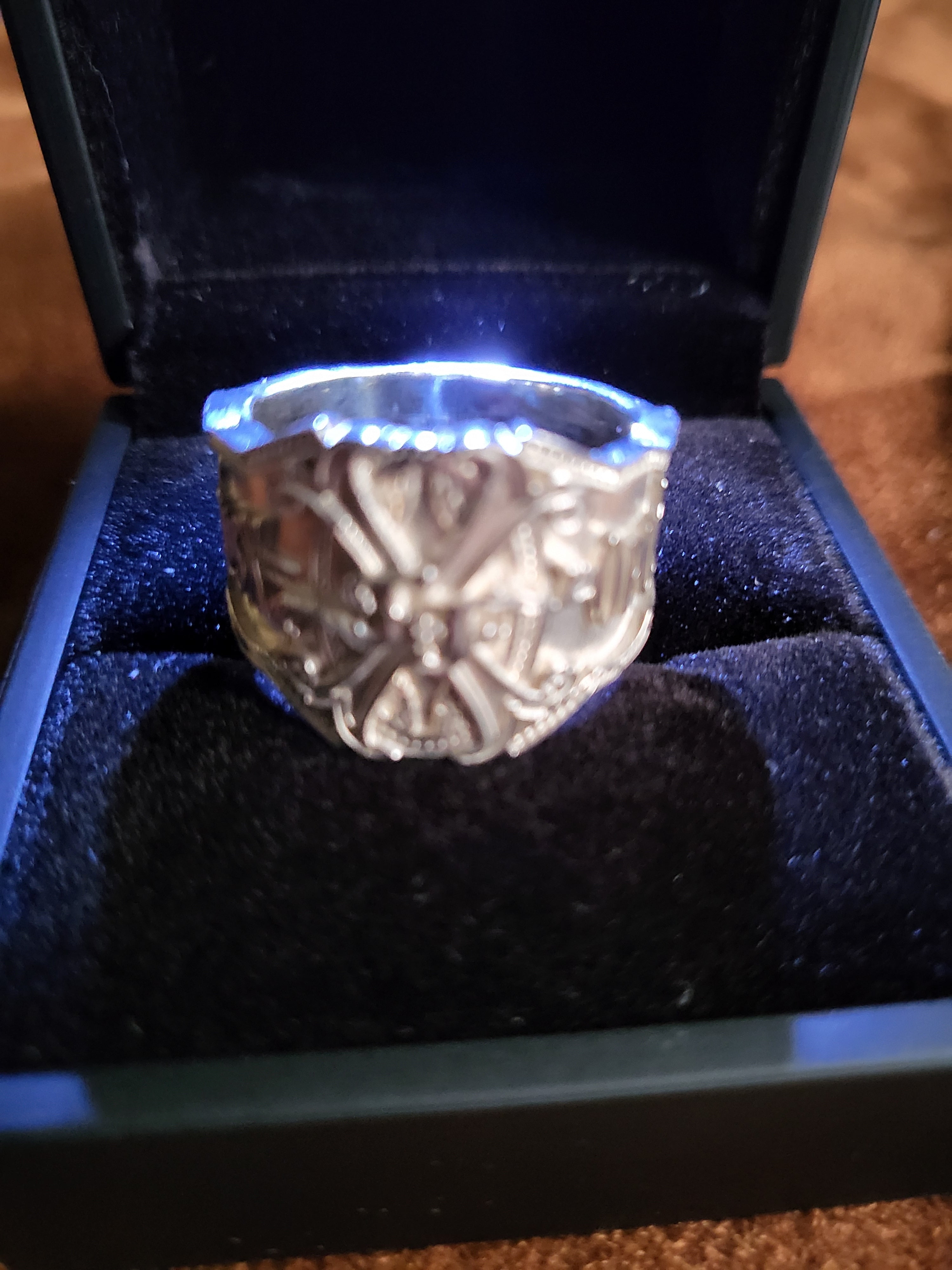 Opus X Custom Logo Silver Ring Size 11