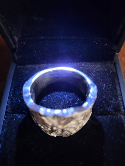 Opus X Custom Logo Silver Ring Size 11.5
