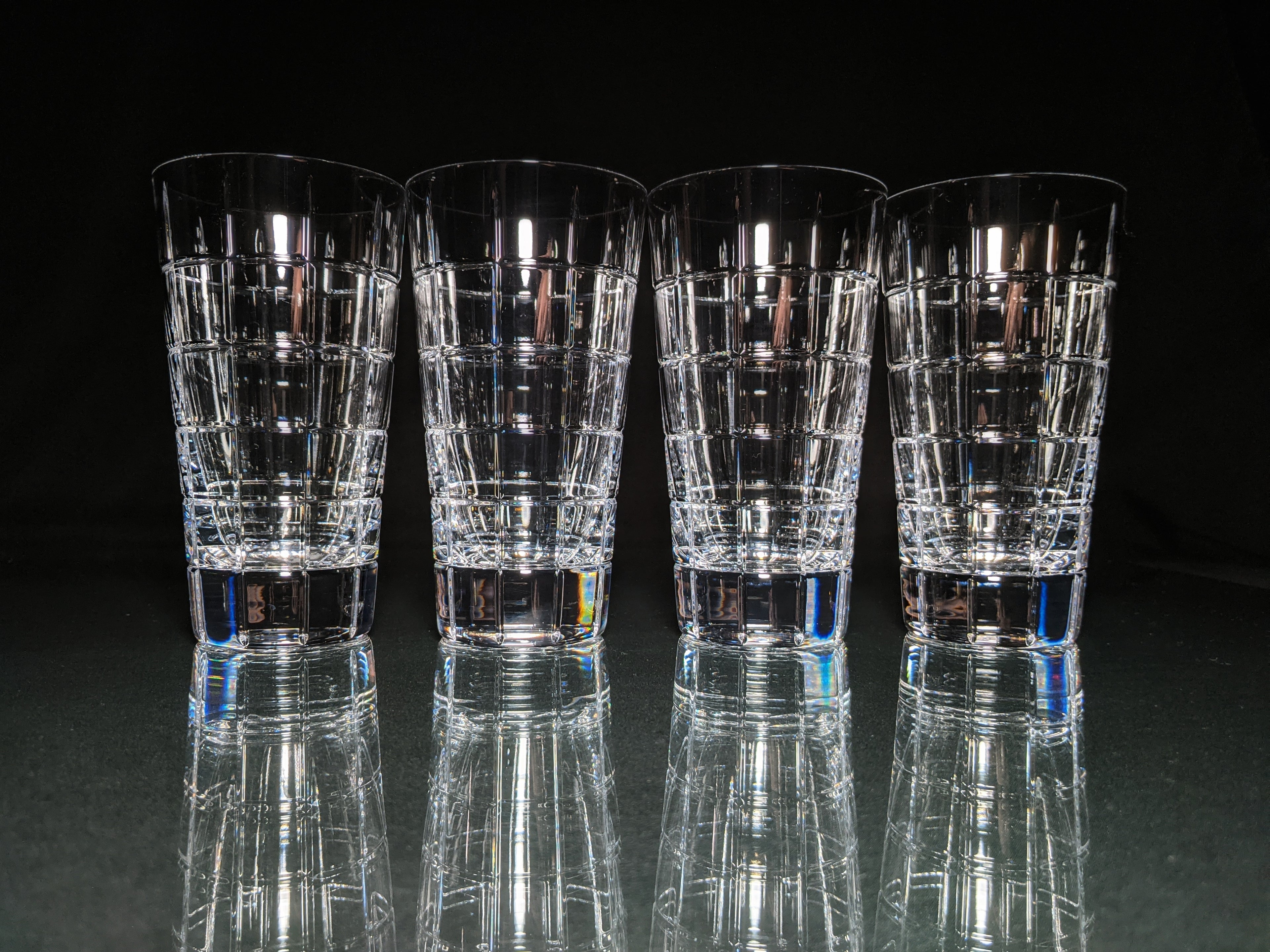 Faberge Metropolitan  Highball Glasses set of 4 NIB. 6" H x 3.25"