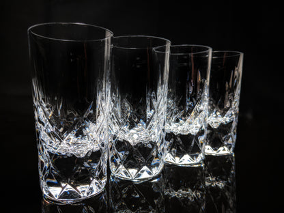 Faberge Clear Crystal Shot Glasses  Set of 4 NIB