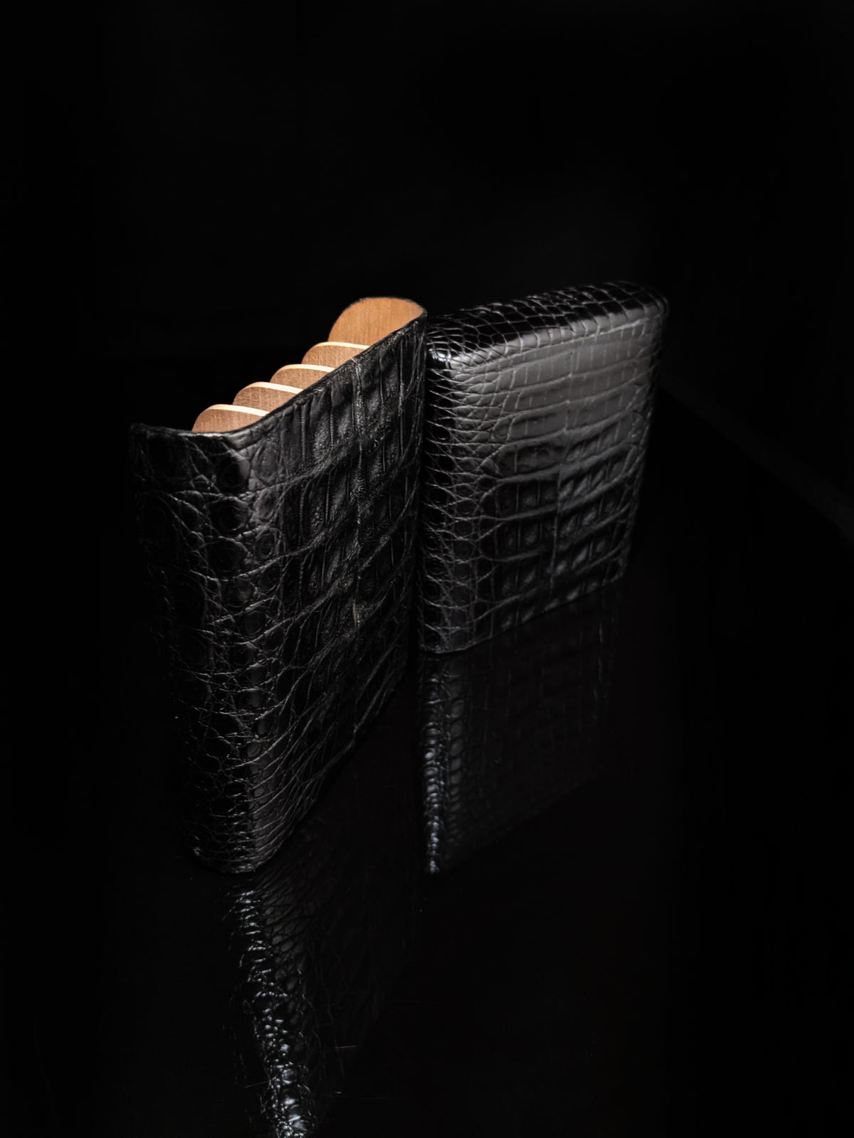 Brizard and Co Black Caiman Aligator Golfers Case