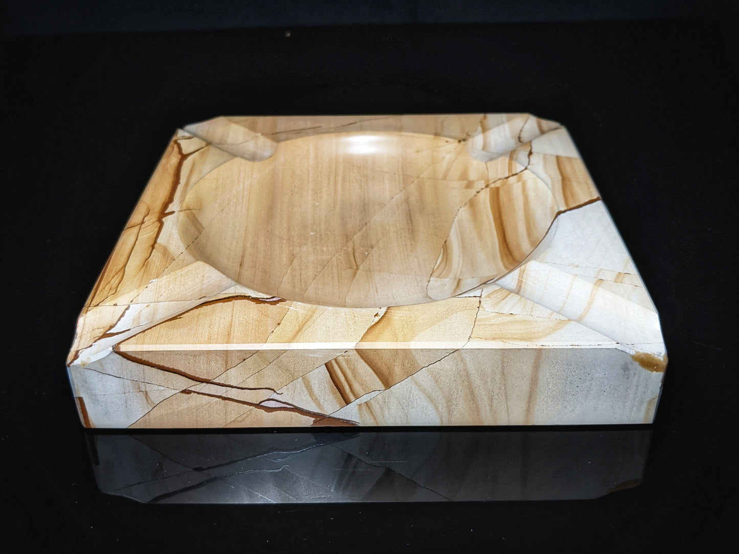 Natural Marble Square Cigar Ashtray 7" square NIB