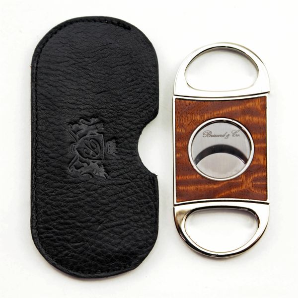 Brizard and Co. Double Guillotine Series 2 Cutter - Sapele Pommele and Black Leather