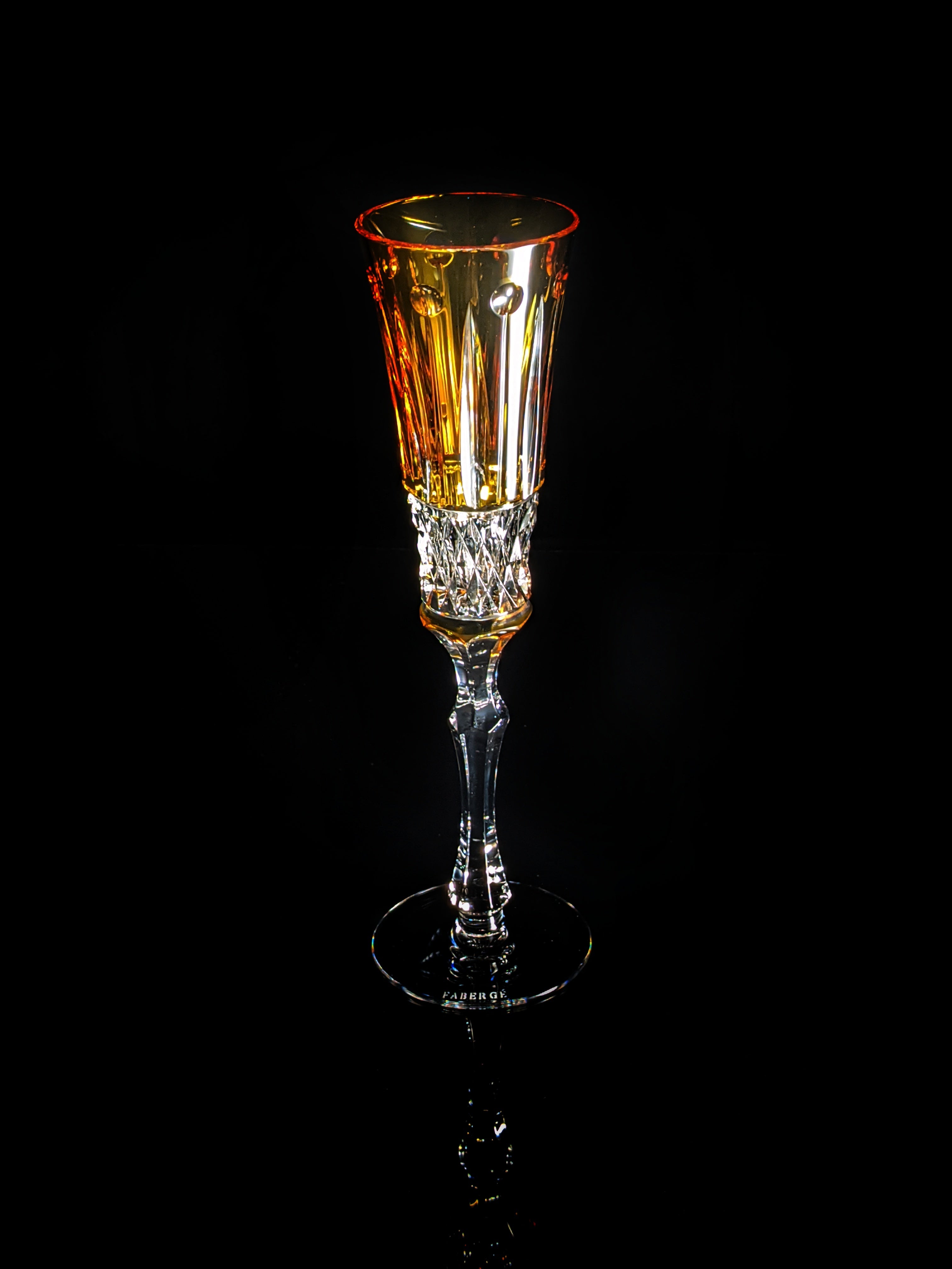 Faberge Xenia Yellow Gold  Cut to Clear Crystal Flute