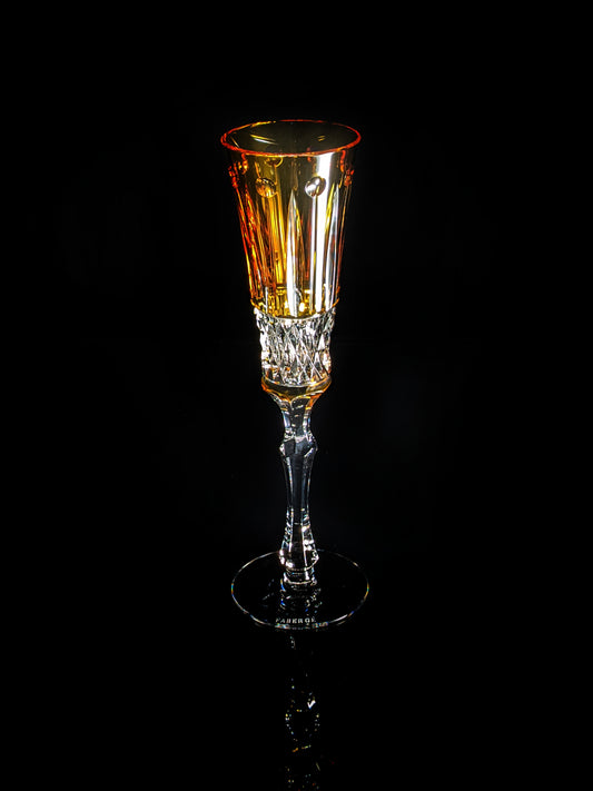 Faberge Xenia Yellow Gold  Cut to Clear Crystal Flute