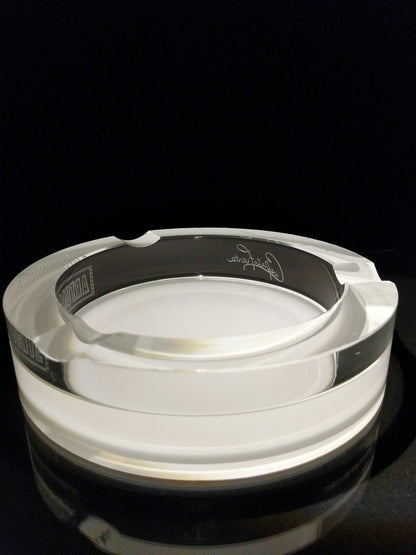 Arturo Fuente custom heavy clear glass ashtray. NIB 7 7/8" Diameter