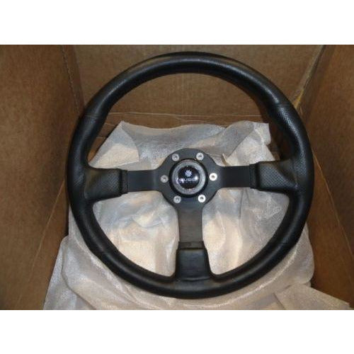 Marine Steering Wheel M521 Black Urethane Black Spoke & Billet Adaptor