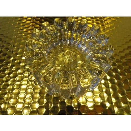 clear glass sprocket  ashtray