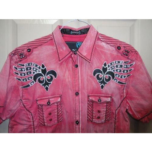 Men's Roar Signature Short Sleeve Button Up Shirt Size Medium