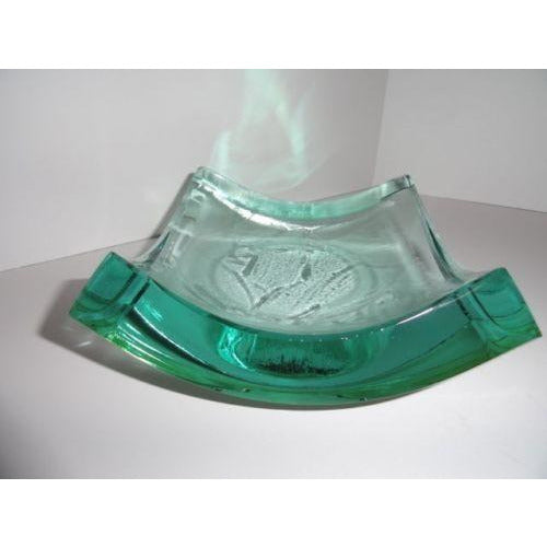 Stephen Schlanser Art Glass Bowl Brush Strokes Signed and Dated 1996